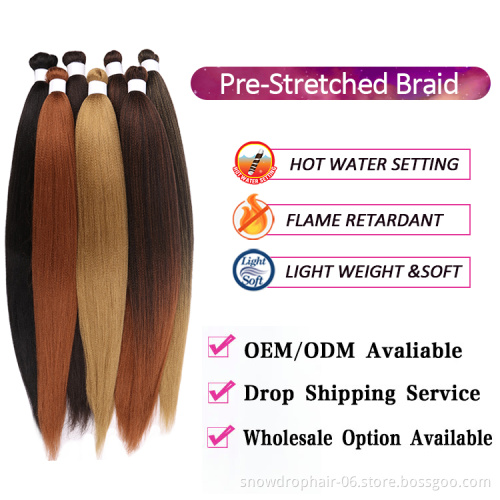 Private Label Pre-Stretched Expression 4X Yaki 50 30 Inch Bundle Pre Stretched Braiding Hair Multi Pack